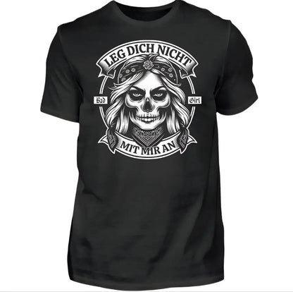 Black Pure Cotton T-shirt with white skull graphic