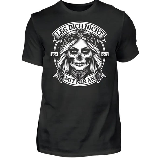 Black Pure Cotton T-shirt with white skull graphic