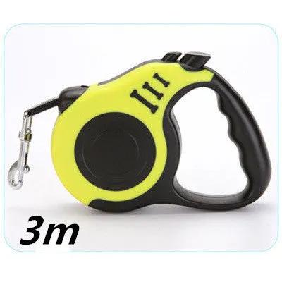 Pet Automatic Telescopic Traction Rope, AdTec retractable leash in yellow and black, 3m
