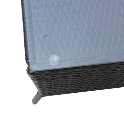 Juego de muebles de patio de ratán de 4 piezas con cojín, sofá de mimbre, cojín verde