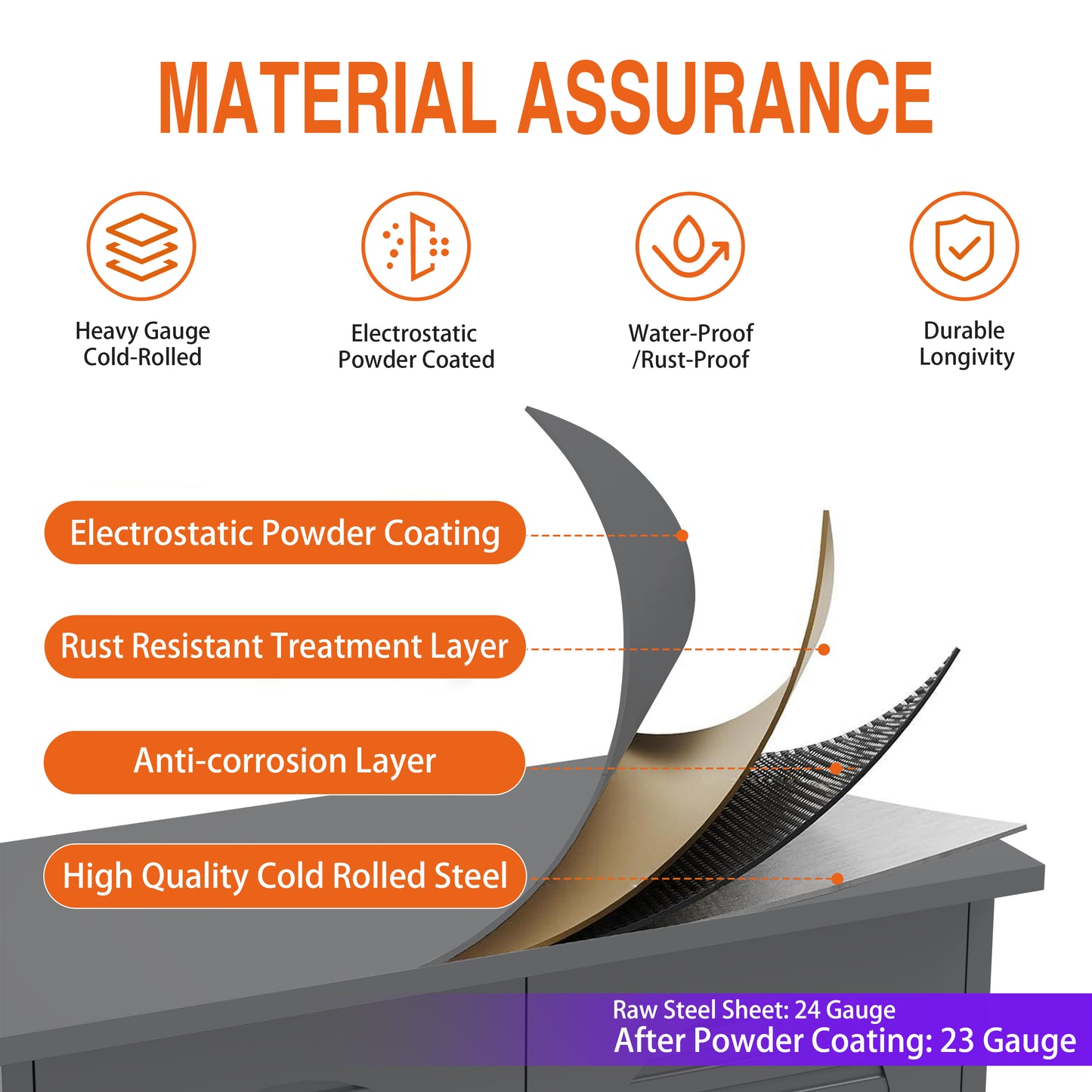 Armoire de rangement à outils en métal de 119 cm de haut,