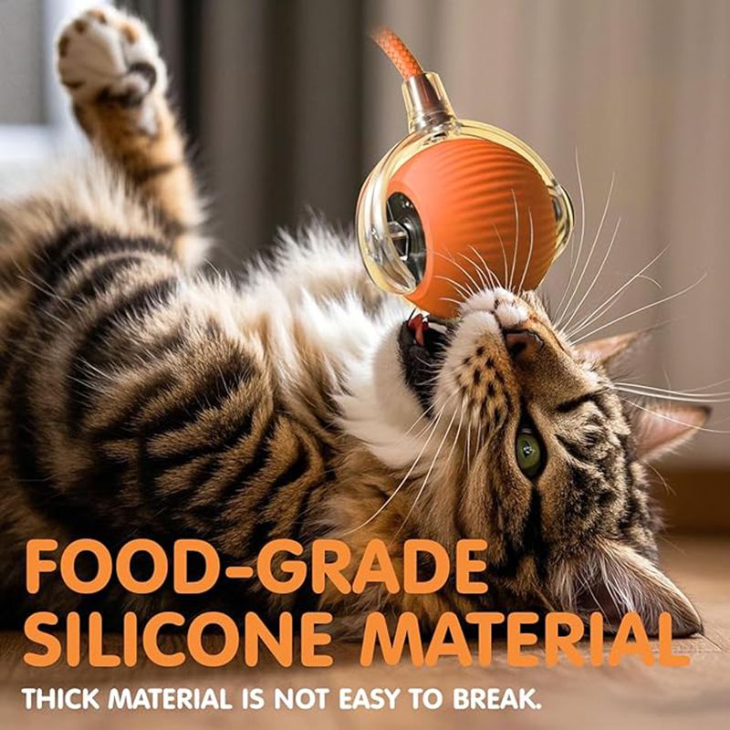 Juguetes interactivos con forma de bola para gatos, bola giratoria automática para gatitos, juguetes eléctricos inteligentes recargables para mascotas con sensor de puntero, juguete de bola para gatos