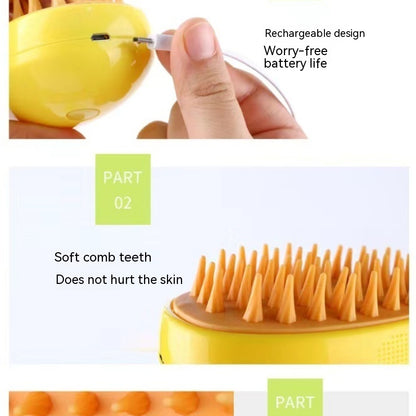 Brosse à vapeur 3 en 1 pour chat, brosse à vapeur électrique pour chien, brosses à poils de chat pour le massage, peigne de toilettage pour animaux de compagnie, peignes d'épilation.