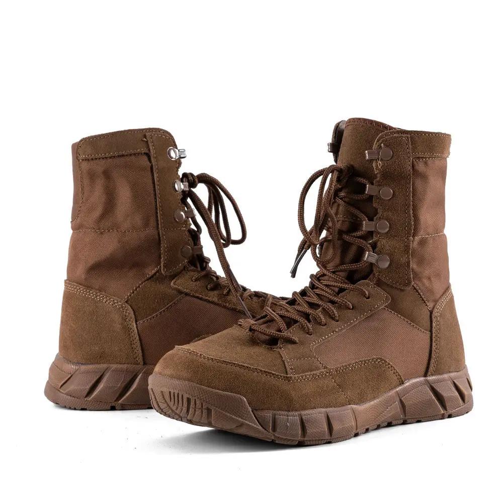 Outdoor combat boots AdTec brown tactical ankle boots for men, pair with rugged sole and lace-up front