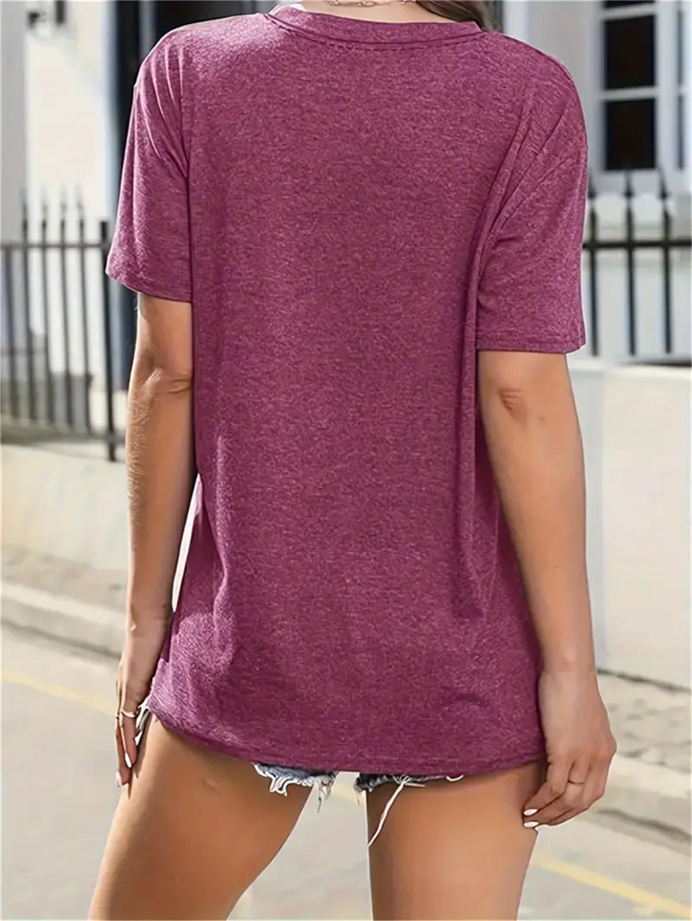 Camiseta de color liso para mujer