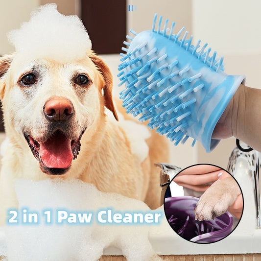 2 en 1 Nettoyeur de Pattes pour Chien Tasse Douce Brosse de Lavage Portable pour Pattes de Chien Seau de Nettoyage de Pattes pour Animaux de Compagnie Produits pour Animaux de Compagnie