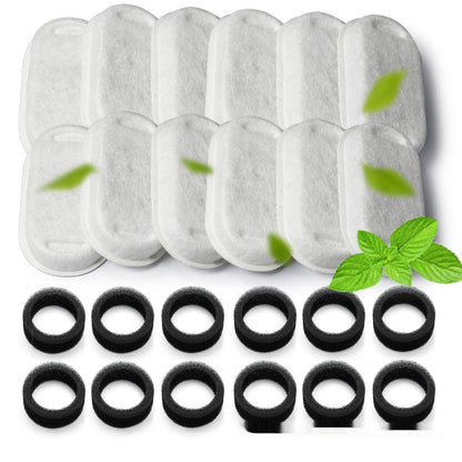 AdTec non-woven fabric pet water dispenser filter elements with white pads and black O-rings