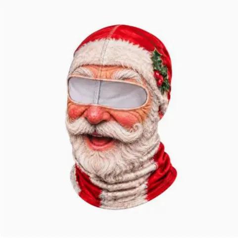 Balaclava ski mask with Santa Claus design; windproof, thermal winter face mask for outdoor use