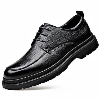 AdTec men's black leather lace-up dress shoes with a chunky sole.