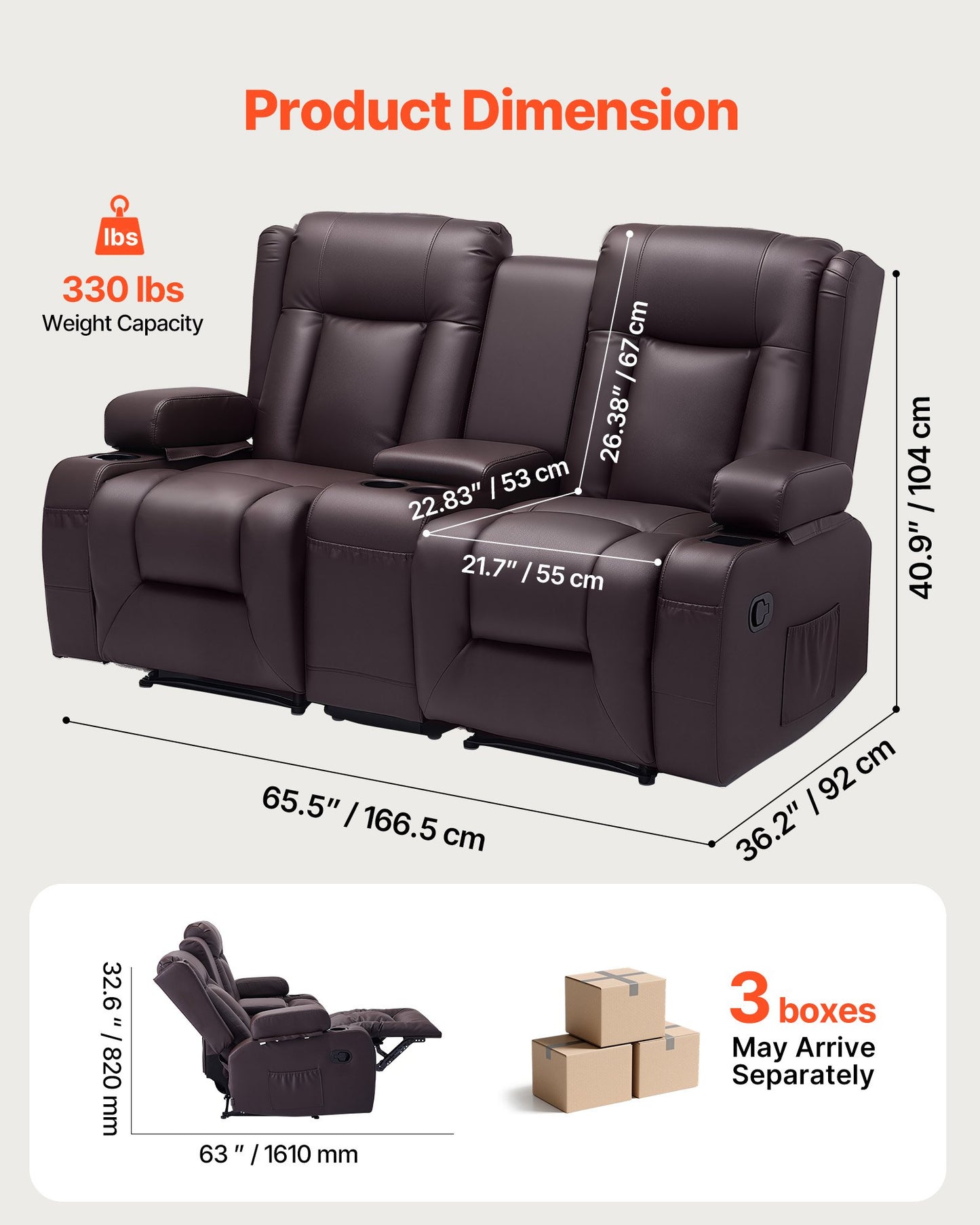 Fauteuil inclinable deux places