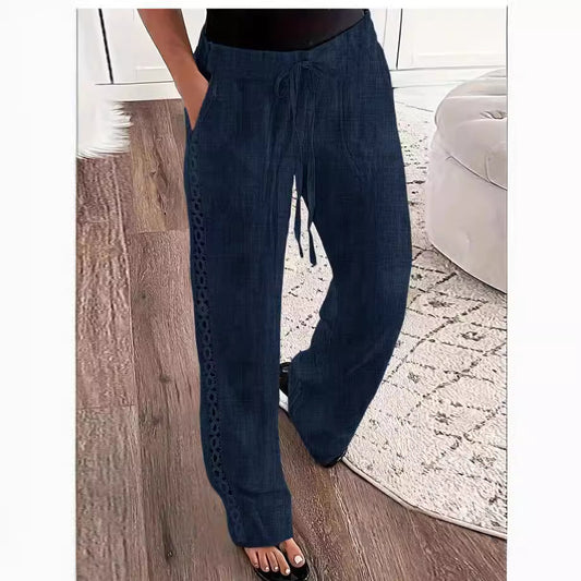 Casual Jeans Like Side Lace Trousers
