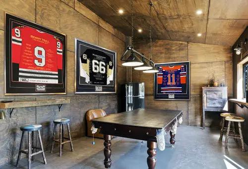 Paul Coffey Career Jersey autographed, #1 of 199, framed wall display featuring 3 signed jerseys