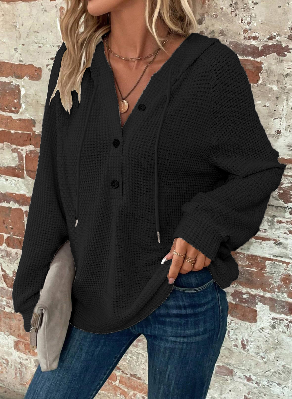 Ropa deportiva de manga larga de color liso para mujer