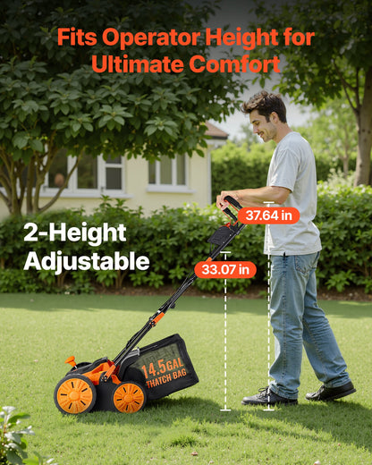 2-in-1 Electric Dethatcher And Scarifier, 16-Inch 15 Amp