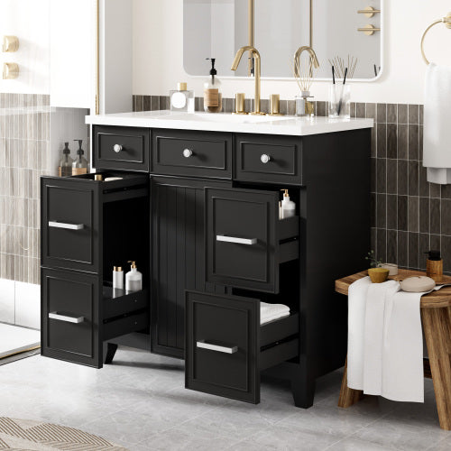 36 Armoire de salle de bain avec lavabo intégré