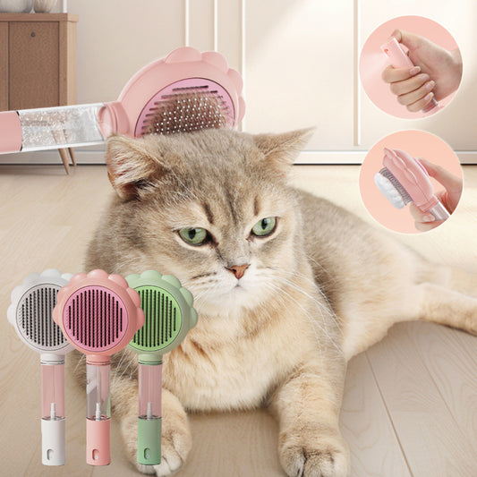 Brosse de toilettage autonettoyante 2 en 1 avec spray pour chiens et chats, peignes pour enlever les poils flottants, brosse de toilettage pour animaux de compagnie, produits pour animaux de compagnie