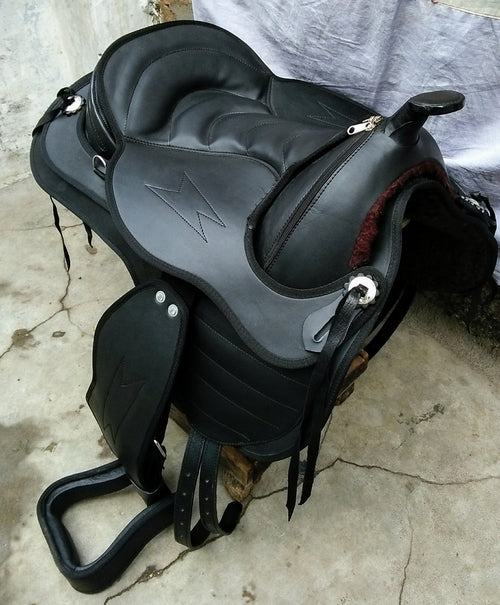 Montura de caballo sintética estilo Western sin árbol, tamaño 15"- 18"