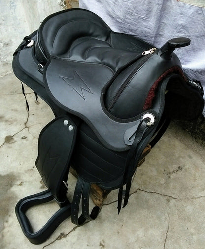 Montura de caballo sintética estilo Western sin árbol, tamaño 15"- 18"