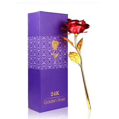24K Foil Plated Red Rose Valentine's Day Gift by JeansDenim.Store