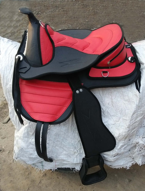 Montura de caballo sintética estilo Western sin armazón, tallas de 15" a 18"