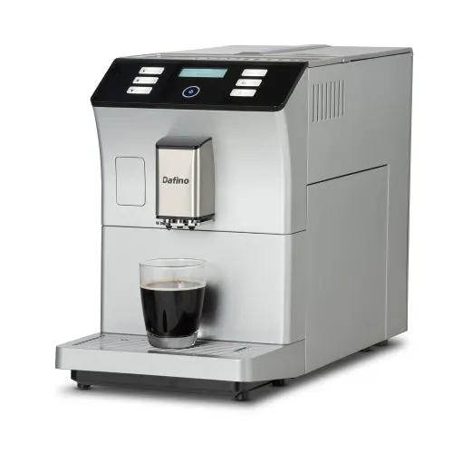 Super Automatic Espresso & Coffee Machine, silver with digital controls and Dafino branding