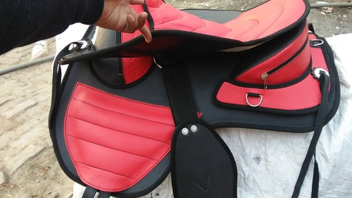 Montura de caballo sintética estilo Western sin armazón, tallas de 15" a 18"