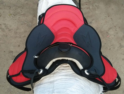 Montura de caballo sintética estilo Western sin armazón, tallas de 15" a 18"