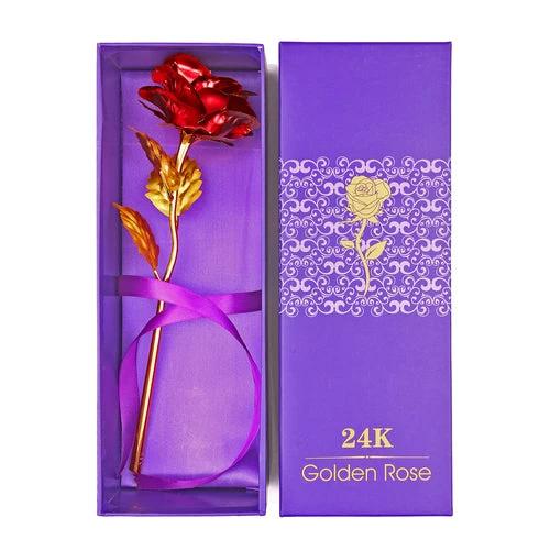 24K Foil Plated Red Rose Valentine's Day Gift by JeansDenim.Store