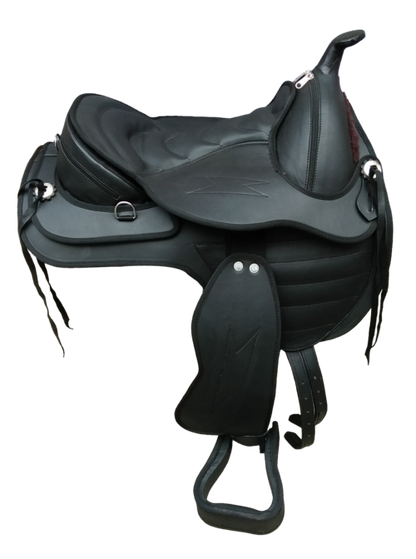 Montura de caballo sintética estilo Western sin árbol, tamaño 15"- 18"