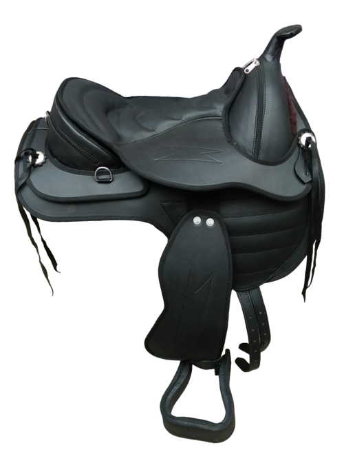 Montura de caballo sintética estilo Western sin árbol, tamaño 15"- 18"