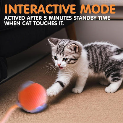 Juguetes interactivos con forma de bola para gatos, bola giratoria automática para gatitos, juguetes eléctricos inteligentes recargables para mascotas con sensor de puntero, juguete de bola para gatos