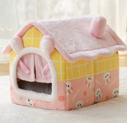 Casa de perro plegable Cama para mascotas Gato de invierno Villa para perros Cama para dormir extraíble Nido Cálido Cueva cerrada Sofá Suministros para mascotas