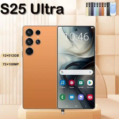 I25 Ultra 5G smartphone, unlocked, orange back with quad-camera, 6.8-inch HD display