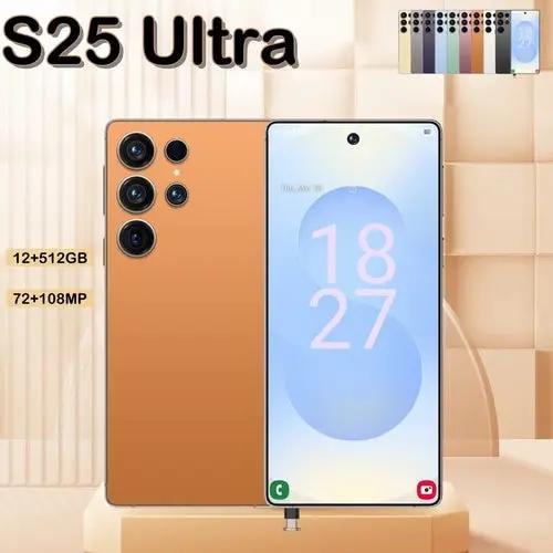I25 Ultra 5G smartphone, orange back with quad cameras, 6.8-inch HD unlocked phone - PrimeCanada.Store