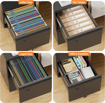 2 Drawer Mobile File Cabinet