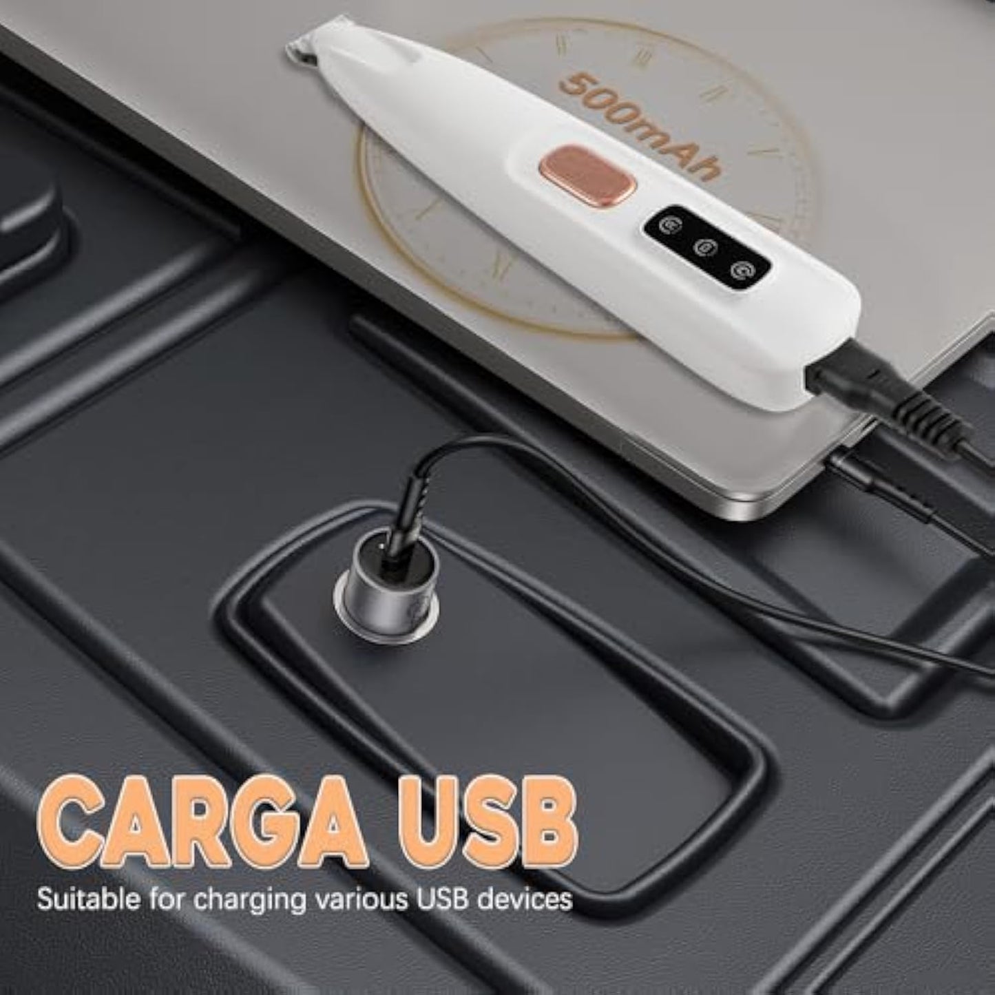 Recortador de patas eléctrico para perros, recortador de patas para mascotas con luz LED, recargable, de bajo ruido.