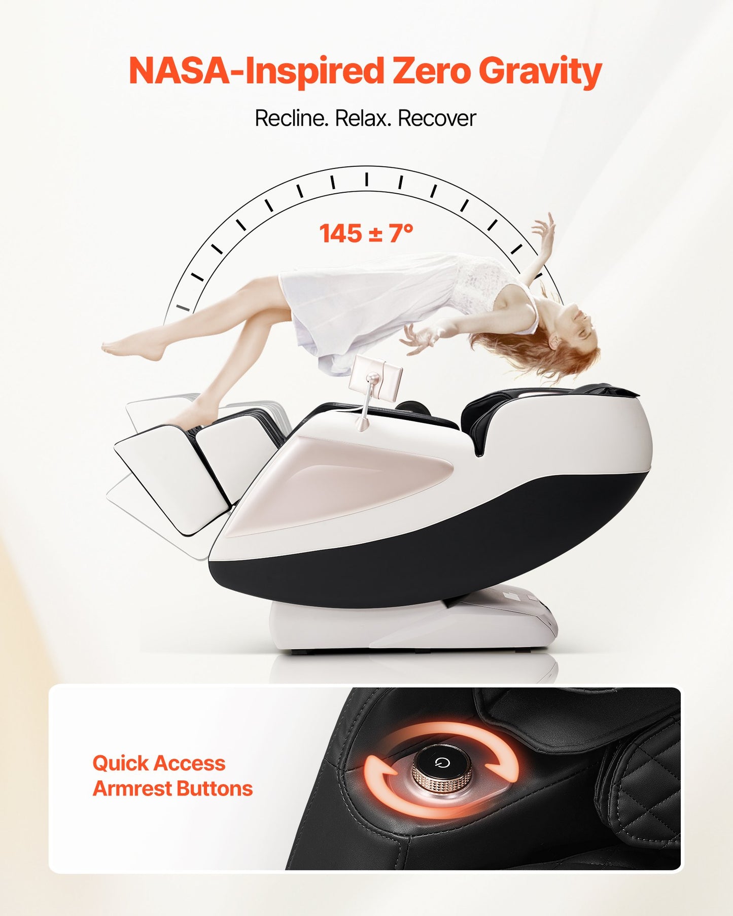 Fauteuil de massage corporel complet, inclinable 3D zéro gravité avec rail SL