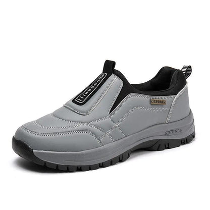 Men's gray AdTec outdoor hiking shoe with rugged sole and pull tabs