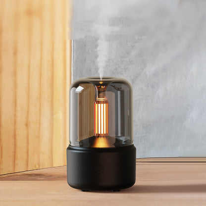 Humidificador Luz Ambiente Difusor de Aroma Luz de Vela Portátil