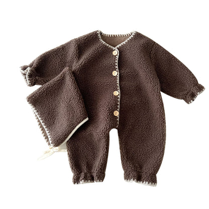 Combinaison une pièce bébé à doublure polaire style western, barboteuse longue