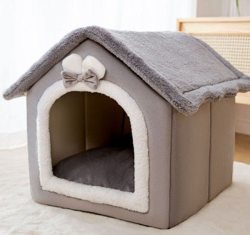 Casa de perro plegable Cama para mascotas Gato de invierno Villa para perros Cama para dormir extraíble Nido Cálido Cueva cerrada Sofá Suministros para mascotas