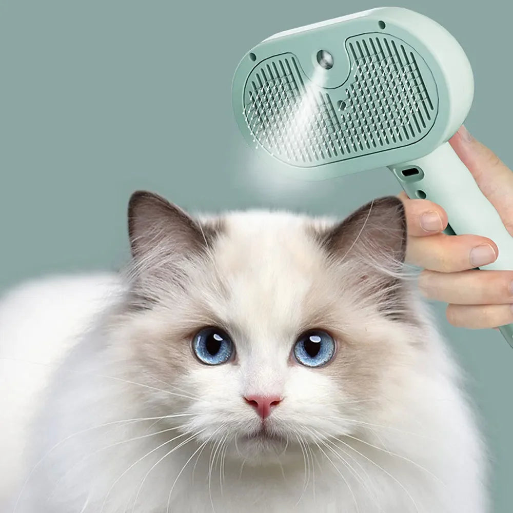 Pulverizador para mascotas Peine eliminador de pelo para mascotas Cepillo de limpieza Accesorios para gatos Herramientas de aseo para perros Peine humidificador de niebla de agua para desenredar Suministros para mascotas