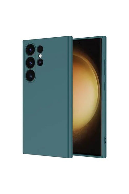 Samsung Galaxy S26 Ultra case, turquoise silicone with Mara velvet interior