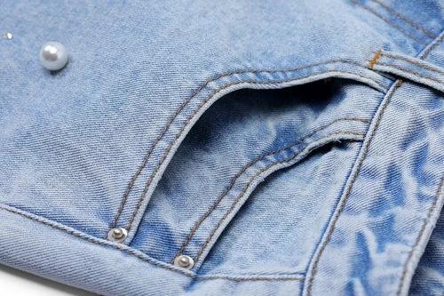 Solid High Waist Washed Casual Denim Jeans Woman,Spring ELF Pure by JeansDenim.Store