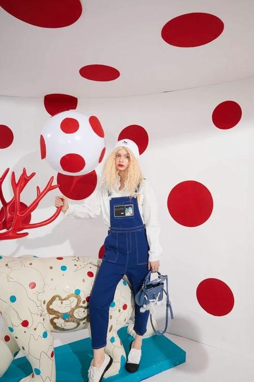 Cartoon Applique Casual Women Overall Denim Jeans,Winter High Waist by JeansDenim.Store