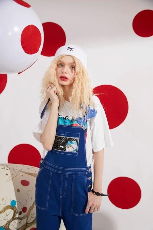 Cartoon Applique Casual Women Overall Denim Jeans,Winter High Waist by JeansDenim.Store